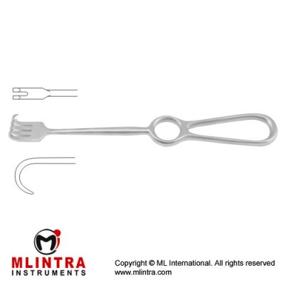 Kocher Retractor 2 Semi Sharp Prongs Stainless Steel, 22 cm - 8 3/4" Kocher Retractor 2 Semi Sharp Prongs Stainless Steel, 22 cm - 8 3/4"